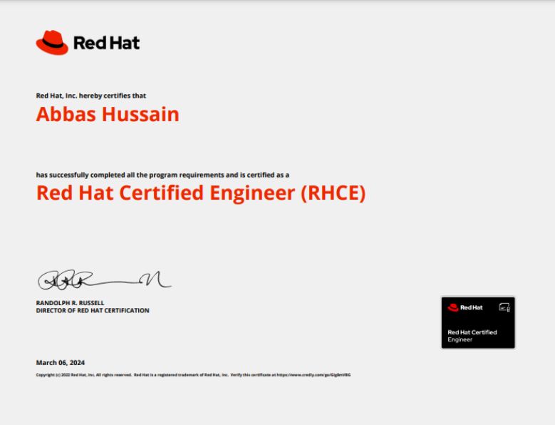 Ansible rhce certificate