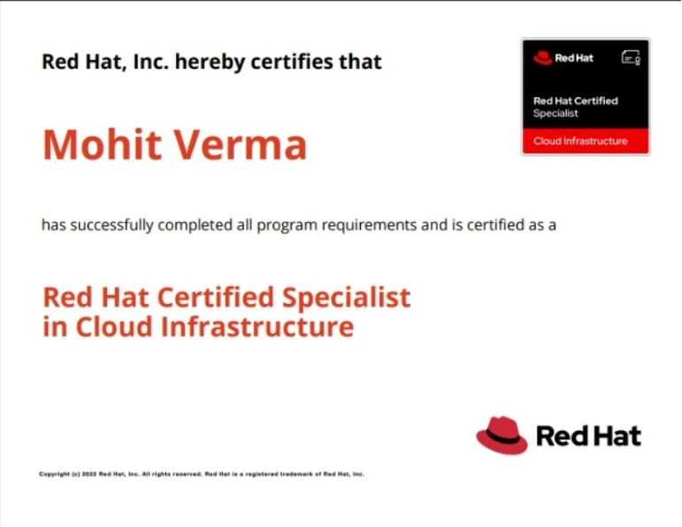 Mohit Verma - Red Hat Openstack Training - EX210 Exam