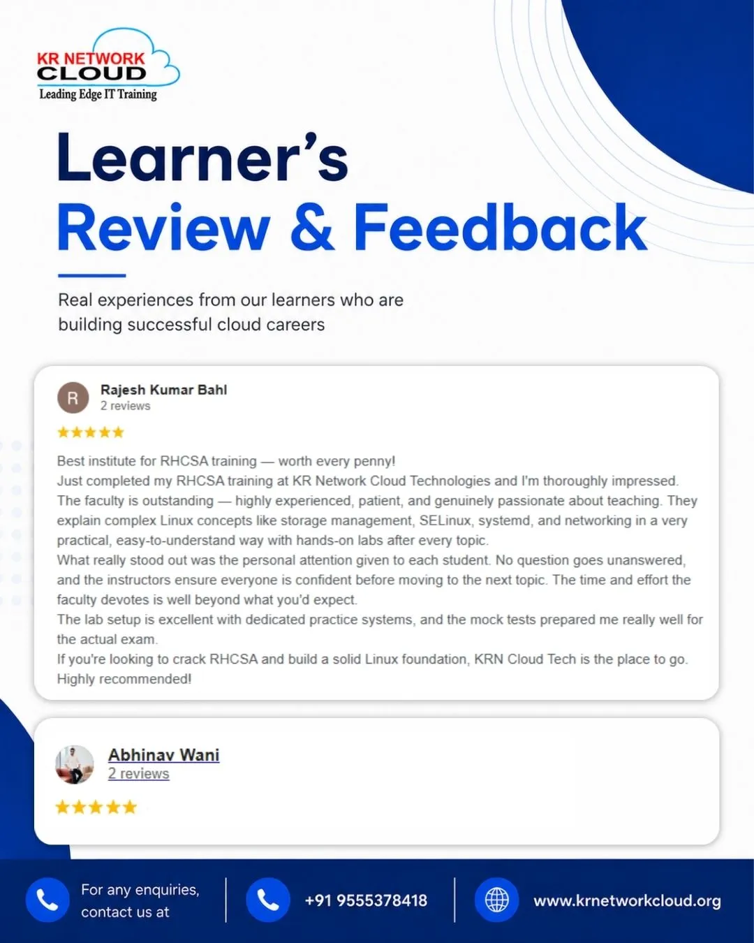KR Cloud is a great institute for learning DevOps technologies. I learned Kubernetes and CI_CD tools from here, and my overall experience was excellent